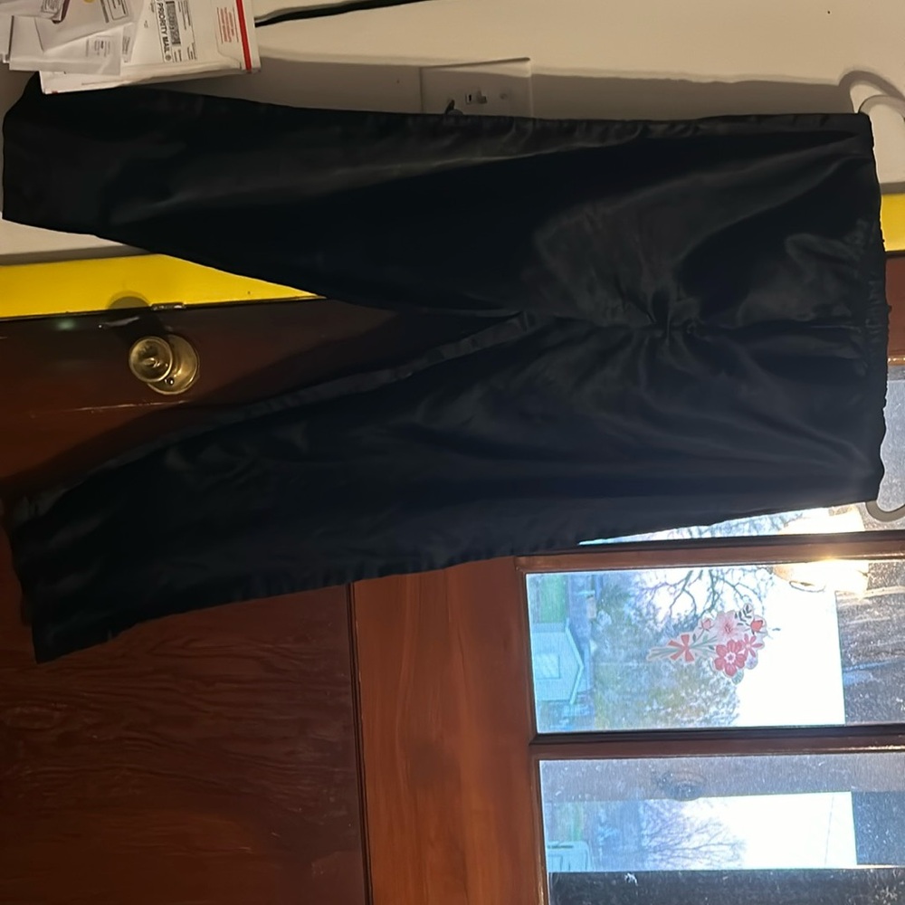 Black silk pajama bottoms